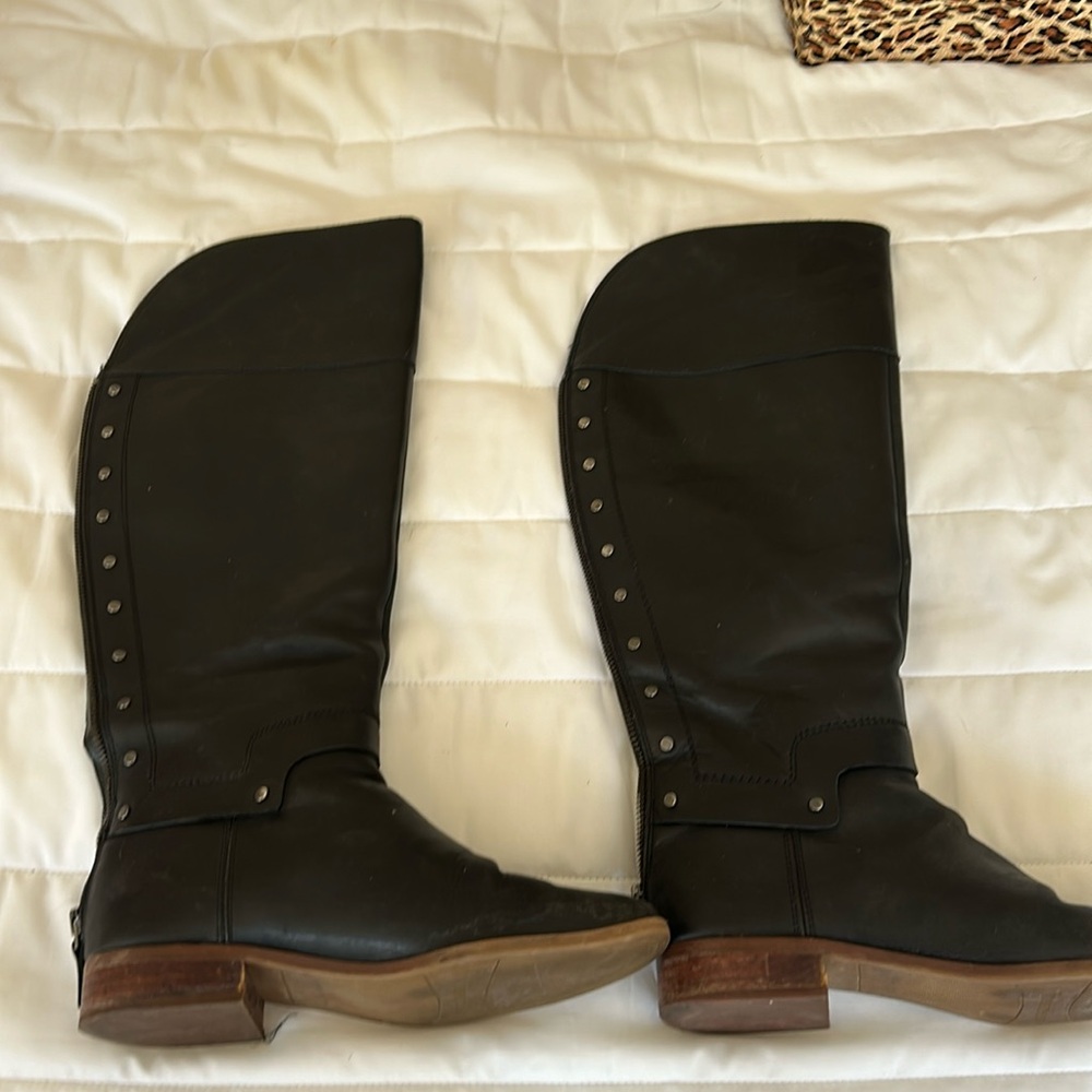 Lightly worn Franco Sarto black leather boots